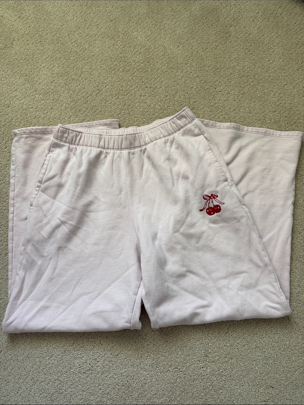 Hollister baby pink cherry sweatpants